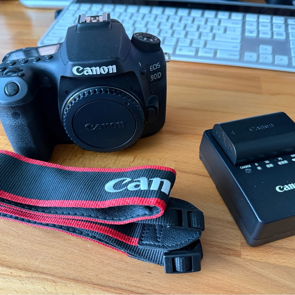Canon EOS 90D Black with Red Accents